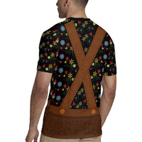 Traditional German Costume - Lederhosen Rugby Jersey Folk Floral Pattern Style - Wonder Print Shop