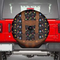Traditional German Costume - Lederhosen Spare Tire Cover Folk Floral Pattern Style - Wonder Print Shop