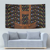 Traditional German Costume - Lederhosen Tapestry Folk Floral Pattern Style - Wonder Print Shop