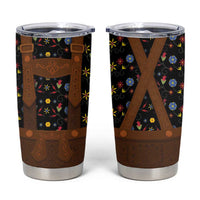 Traditional German Costume - Lederhosen Tumbler Cup Folk Floral Pattern Style - Wonder Print Shop