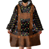 Traditional German Costume - Lederhosen Wearable Blanket Hoodie Folk Floral Pattern Style - Wonder Print Shop