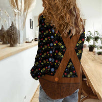 Traditional German Costume - Lederhosen Women Casual Shirt Folk Floral Pattern Style - Wonder Print Shop