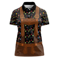 Traditional German Costume - Lederhosen Women Polo Shirt Folk Floral Pattern Style - Wonder Print Shop