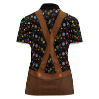Traditional German Costume - Lederhosen Women Polo Shirt Folk Floral Pattern Style - Wonder Print Shop