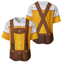 Traditional German Costume - Lederhosen Baseball Jersey Oktoberfest Beer Head Funny Style - Wonder Print Shop