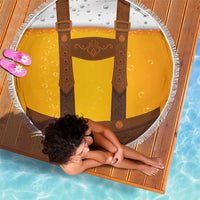 Traditional German Costume - Lederhosen Beach Blanket Oktoberfest Beer Head Funny Style - Wonder Print Shop