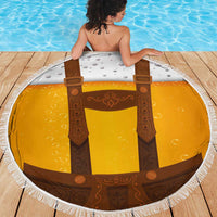 Traditional German Costume - Lederhosen Beach Blanket Oktoberfest Beer Head Funny Style - Wonder Print Shop