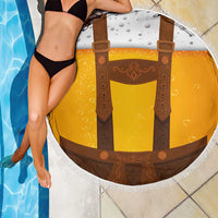 Traditional German Costume - Lederhosen Beach Blanket Oktoberfest Beer Head Funny Style - Wonder Print Shop