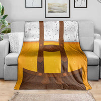 Traditional German Costume - Lederhosen Blanket Oktoberfest Beer Head Funny Style