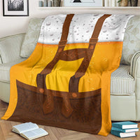 Traditional German Costume - Lederhosen Blanket Oktoberfest Beer Head Funny Style