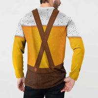 Traditional German Costume - Lederhosen Button Sweatshirt Oktoberfest Beer Head Funny Style - Wonder Print Shop