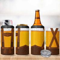 Traditional German Costume - Lederhosen 4 in 1 Can Cooler Tumbler Oktoberfest Beer Head Funny Style - Wonder Print Shop