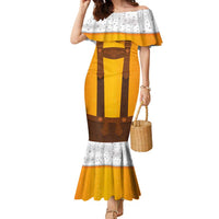 Traditional German Costume - Lederhosen Family Matching Mermaid Dress and Hawaiian Shirt Oktoberfest Beer Head Funny Style - Wonder Print Shop