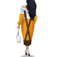 Traditional German Costume - Lederhosen Family Matching Off The Shoulder Long Sleeve Dress and Hawaiian Shirt Oktoberfest Beer Head Funny Style