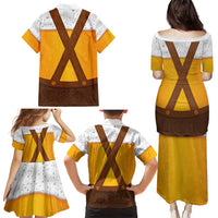 Traditional German Costume - Lederhosen Family Matching Puletasi and Hawaiian Shirt Oktoberfest Beer Head Funny Style