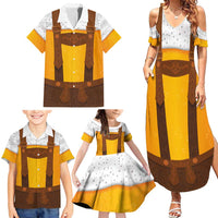 Traditional German Costume - Lederhosen Family Matching Summer Maxi Dress and Hawaiian Shirt Oktoberfest Beer Head Funny Style - Wonder Print Shop