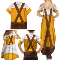 Traditional German Costume - Lederhosen Family Matching Summer Maxi Dress and Hawaiian Shirt Oktoberfest Beer Head Funny Style - Wonder Print Shop