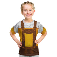 Traditional German Costume - Lederhosen Kid T Shirt Oktoberfest Beer Head Funny Style - Wonder Print Shop