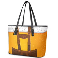 Traditional German Costume - Lederhosen Leather Tote Bag Oktoberfest Beer Head Funny Style