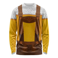 Traditional German Costume - Lederhosen Long Sleeve Shirt Oktoberfest Beer Head Funny Style - Wonder Print Shop
