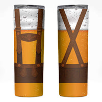 Traditional German Costume - Lederhosen Skinny Tumbler Oktoberfest Beer Head Funny Style - Wonder Print Shop