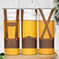 Traditional German Costume - Lederhosen Skinny Tumbler Oktoberfest Beer Head Funny Style - Wonder Print Shop