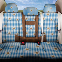 Traditional German Costume - Lederhosen Back Car Seat Cover Blue Plaid Pattern with Edelweiss Flowers - Wonder Print Shop
