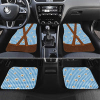 Traditional German Costume - Lederhosen Car Mats Blue Plaid Pattern with Edelweiss Flowers - Wonder Print Shop