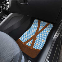 Traditional German Costume - Lederhosen Car Mats Blue Plaid Pattern with Edelweiss Flowers - Wonder Print Shop