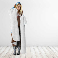 Traditional German Costume - Lederhosen Hooded Blanket Blue Plaid Pattern with Edelweiss Flowers - Wonder Print Shop