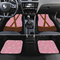 Traditional German Costume - Lederhosen Car Mats Red Plaid Pattern with Edelweiss Flowers - Wonder Print Shop