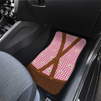 Traditional German Costume - Lederhosen Car Mats Red Plaid Pattern with Edelweiss Flowers - Wonder Print Shop