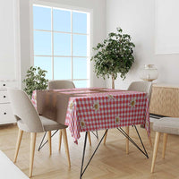 Traditional German Costume - Lederhosen Tablecloth Red Plaid Pattern with Edelweiss Flowers - Wonder Print Shop