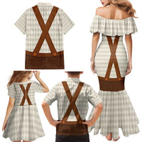 Traditional German Costume - Lederhosen Family Matching Mermaid Dress and Hawaiian Shirt Old Vintage Bavarian Pattern - Wonder Print Shop