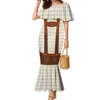 Traditional German Costume - Lederhosen Family Matching Mermaid Dress and Hawaiian Shirt Old Vintage Bavarian Pattern - Wonder Print Shop