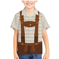 Traditional German Costume - Lederhosen Family Matching Mermaid Dress and Hawaiian Shirt Old Vintage Bavarian Pattern - Wonder Print Shop