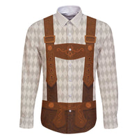 Traditional German Costume - Lederhosen Family Matching Off The Shoulder Long Sleeve Dress and Hawaiian Shirt Old Vintage Bavarian Pattern