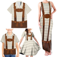 Traditional German Costume - Lederhosen Family Matching Tank Maxi Dress and Hawaiian Shirt Old Vintage Bavarian Pattern - Wonder Print Shop