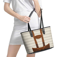 Traditional German Costume - Lederhosen Leather Tote Bag Old Vintage Bavarian Pattern