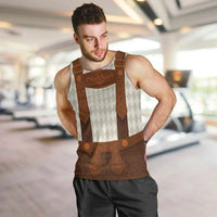 Traditional German Costume - Lederhosen Men Tank Top Old Vintage Bavarian Pattern - Wonder Print Shop