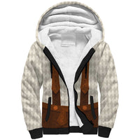Traditional German Costume - Lederhosen Sherpa Hoodie Old Vintage Bavarian Pattern - Wonder Print Shop