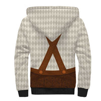 Traditional German Costume - Lederhosen Sherpa Hoodie Old Vintage Bavarian Pattern - Wonder Print Shop
