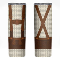 Traditional German Costume - Lederhosen Skinny Tumbler Old Vintage Bavarian Pattern - Wonder Print Shop