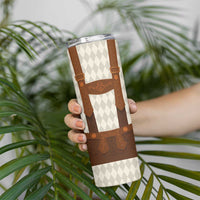 Traditional German Costume - Lederhosen Skinny Tumbler Old Vintage Bavarian Pattern - Wonder Print Shop