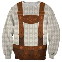 Traditional German Costume - Lederhosen Sweatshirt Old Vintage Bavarian Pattern - Wonder Print Shop