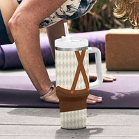 Traditional German Costume - Lederhosen Tumbler With Handle Old Vintage Bavarian Pattern - Wonder Print Shop