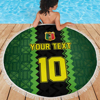Custom Mali Football Beach Blanket Les Aigles-Green Gold and Red