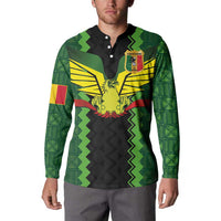 Custom Mali Football Button Sweatshirt Les Aigles-Green Gold and Red