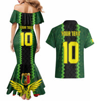 Custom Mali Football Couples Matching Mermaid Dress and Hawaiian Shirt Les Aigles-Green Gold and Red