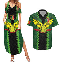 Custom Mali Football Couples Matching Summer Maxi Dress and Hawaiian Shirt Les Aigles-Green Gold and Red